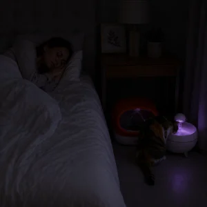 Bebedero automático para gatos PetHeart con iluminación LED, diseño silencioso y seguro 