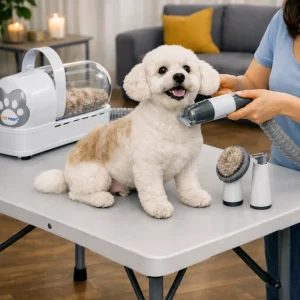 Kit de grooming con aspiradora para mascotas