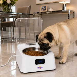 perro puig come alimento Safari en comedero automático con sensor PetHeart