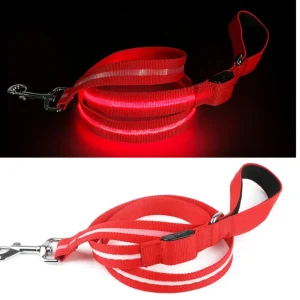 correa led roja para perros paseos seguros