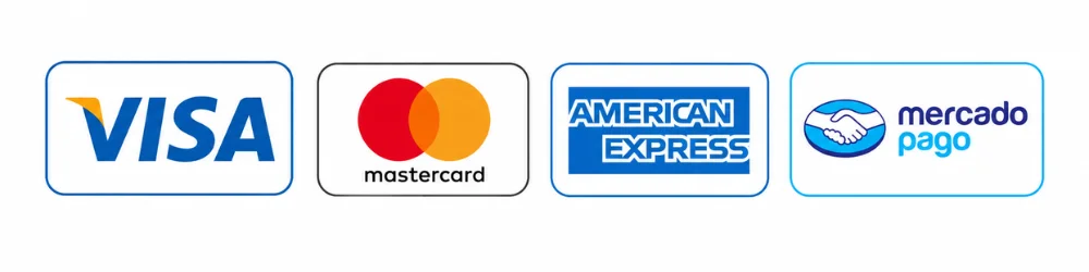 Formas de pago aceptadas Visa, Mastercard, American Express y Mercado Pago en PetHeart