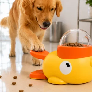 juguete interactivo para perros que entrega snack de alimentación como premio