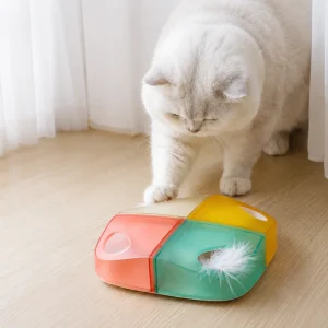 juguete interactivo con plumas para gatos