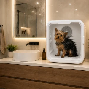 caja secadora para perros y gatos Petheart, secado sin estrés